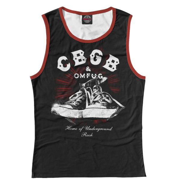 Майка для девочки с изображением CBGB KEDS цвета Белый