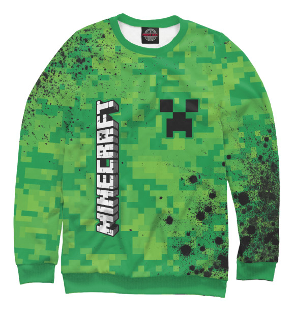 Свитшот для девочек с изображением Minecraft / Майнкрафт цвета Белый