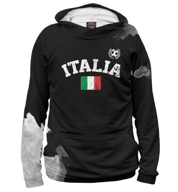 Женское худи с изображением Italia Soccer цвета Белый