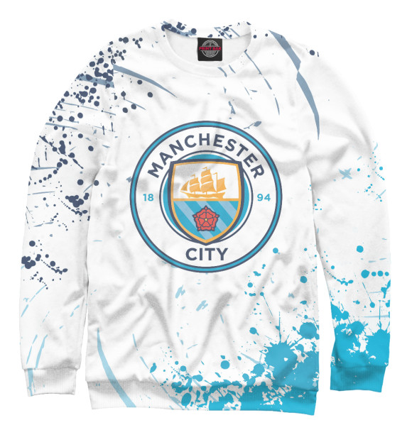 Свитшот для девочек с изображением Manchester City цвета Белый