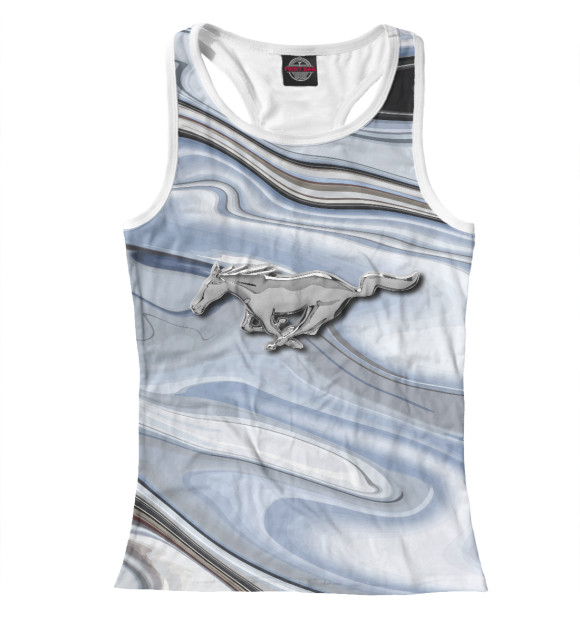 Женская майка-борцовка с изображением Mustang цвета Белый