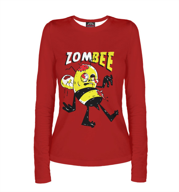 Женский лонгслив с изображением ZomBEE цвета Белый