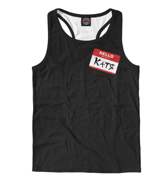 Мужская майка-борцовка с изображением Hello цвета Белый