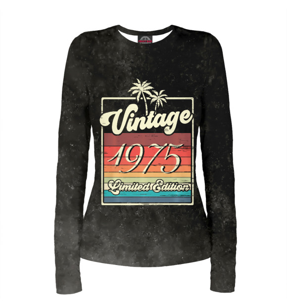 Женский лонгслив с изображением Vintage 1975 Retro цвета Белый