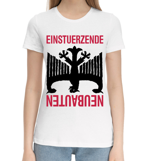 Женская хлопковая футболка с изображением Einsturzende Neubauten цвета Белый