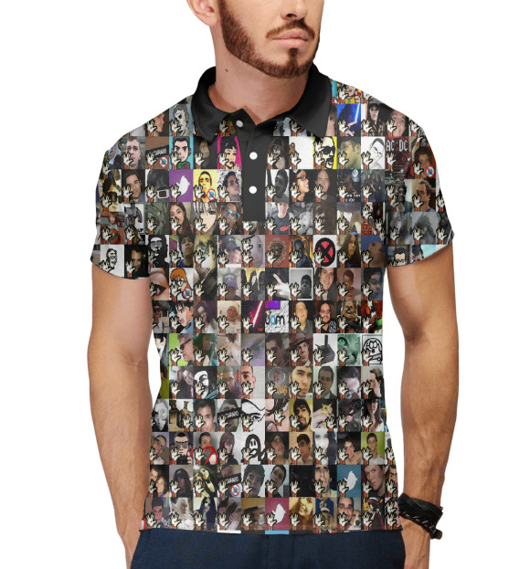 Мужское поло с изображением Сериалы | Мемы | Аниме цвета Белый