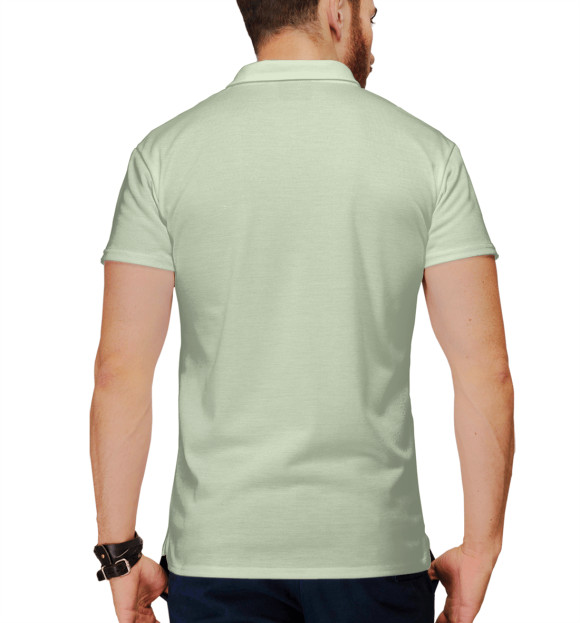 Мужское поло с изображением Пейзаж цвета Белый