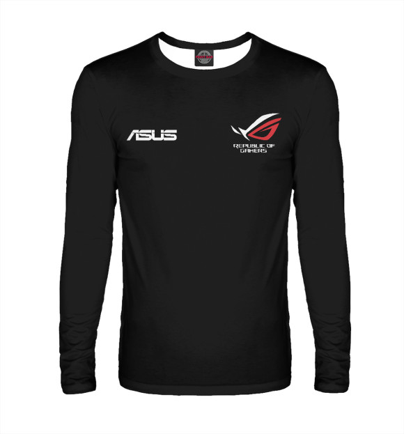 Мужской лонгслив с изображением Asus Republic of Gamers цвета Белый