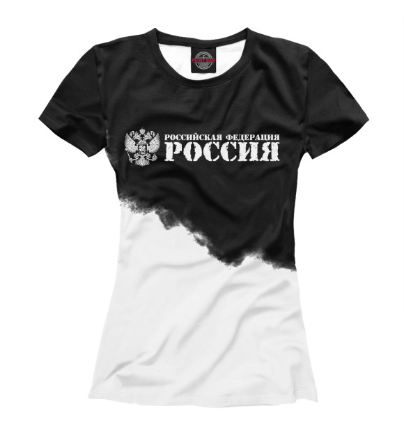 Футболка для девочек с изображением Россия цвета Белый