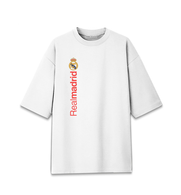 Женская футболка оверсайз с изображением Real Madrid цвета Белый