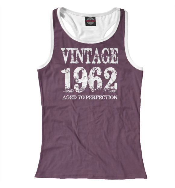 Женская майка-борцовка с изображением Vintage 1962 цвета Белый