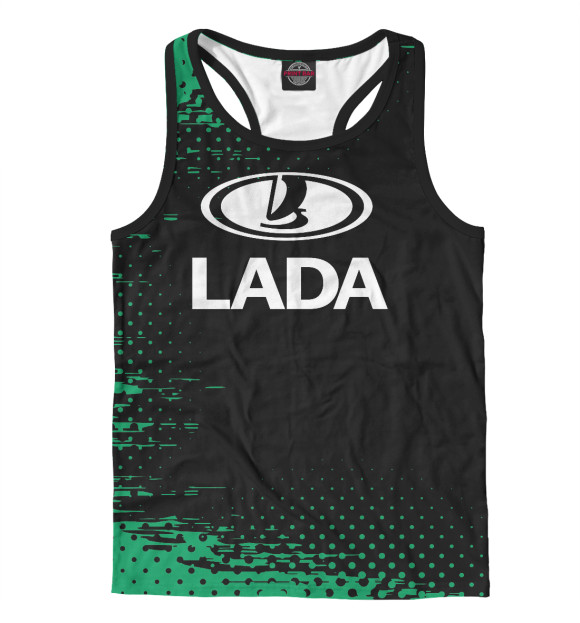 Мужская майка-борцовка с изображением LADA цвета Белый