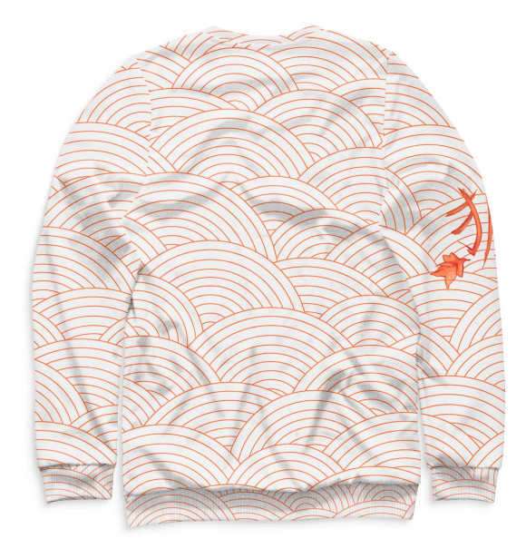 Свитшот для девочек с изображением Лиса в японском стиле цвета Белый