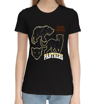 Женская хлопковая футболка Пантера