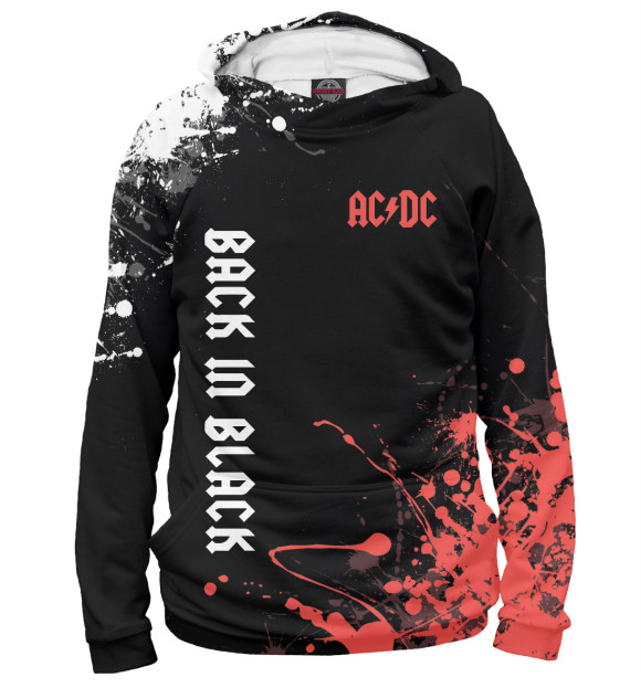 Мужское худи с изображением AC/DC цвета Белый