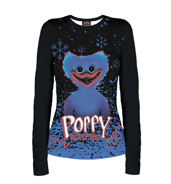 Женский лонгслив с изображением Poppy Playtime цвета Белый