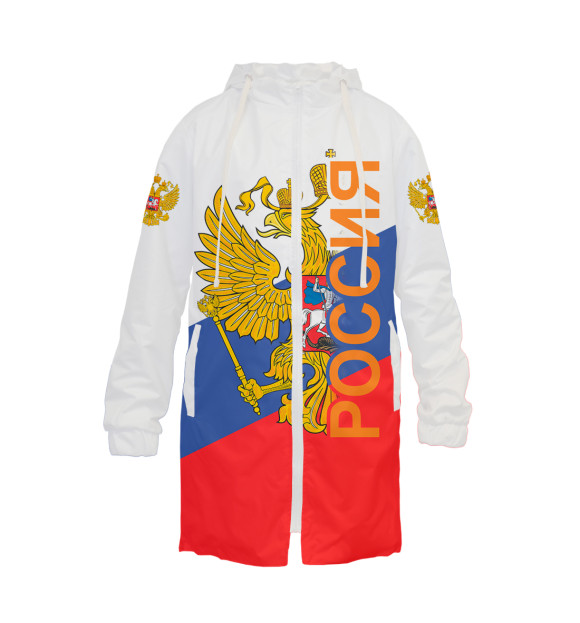 Дождевик с изображением Россия цвета Белый