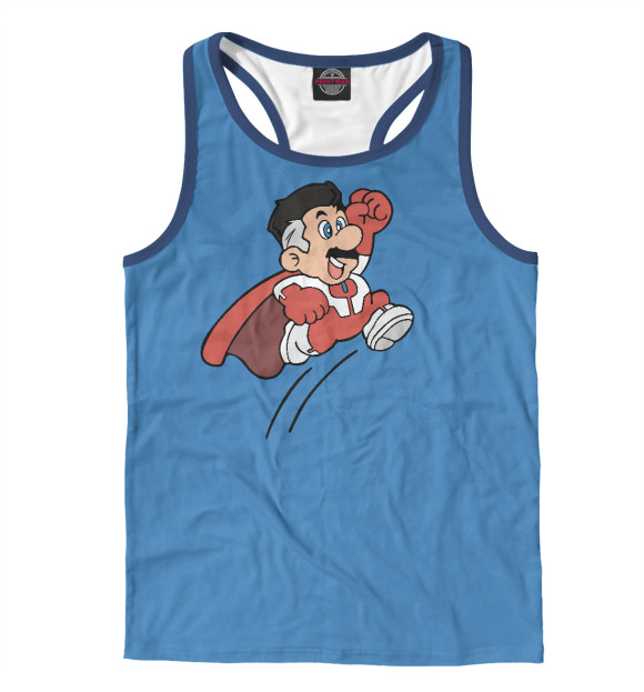 Мужская майка-борцовка с изображением Омни Марио цвета Белый