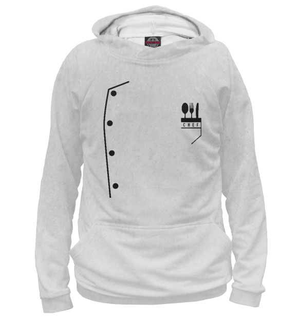 Женское худи с изображением Chef Uniform цвета Белый