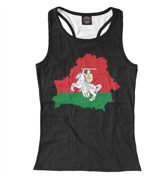 Женская майка-борцовка с изображением Беларусь цвета Белый