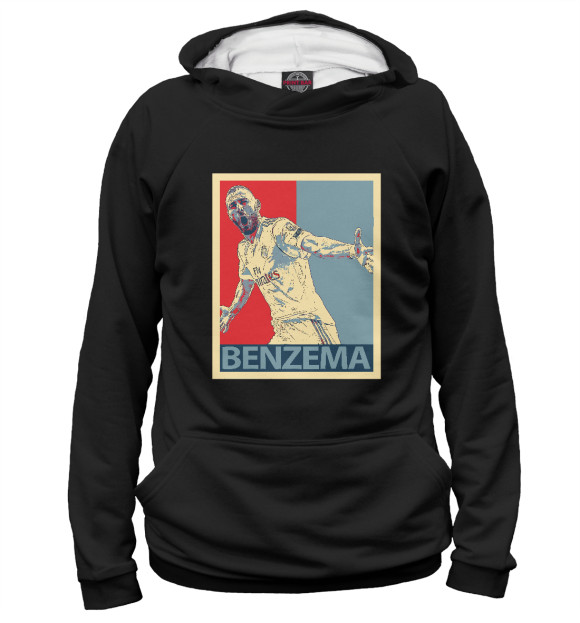 Мужское худи с притом Benzema цвета Белый Мужское худи с изображением Benzema цвета Белый