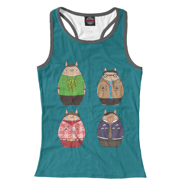 Женская майка-борцовка с изображением Теория большого Тоторо цвета Белый