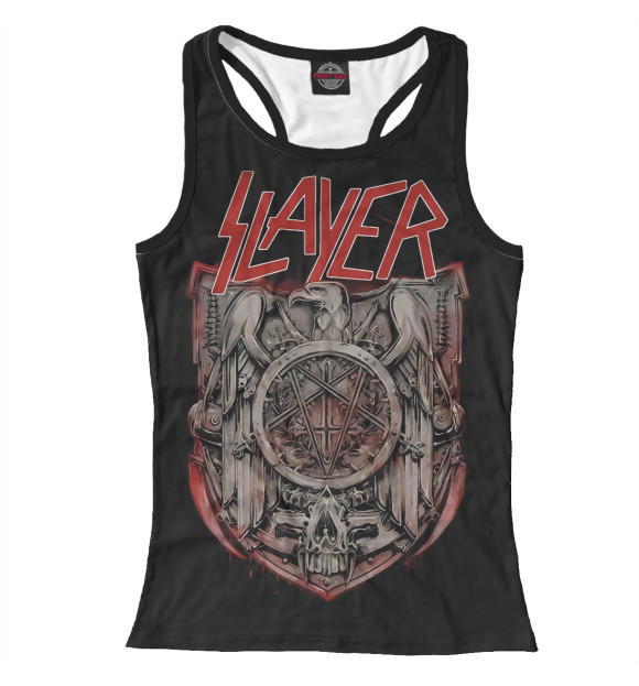 Женская майка-борцовка с притом Slayer цвета Белый Женская майка-борцовка с изображением Slayer цвета Белый