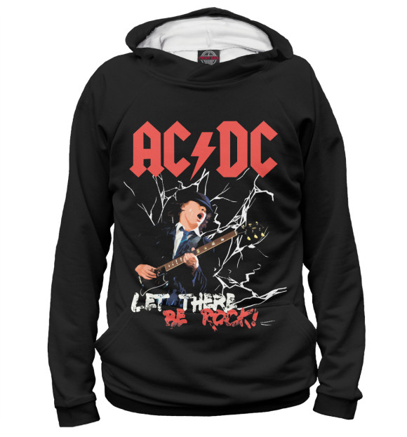 Женское худи с изображением AC/DC цвета Белый