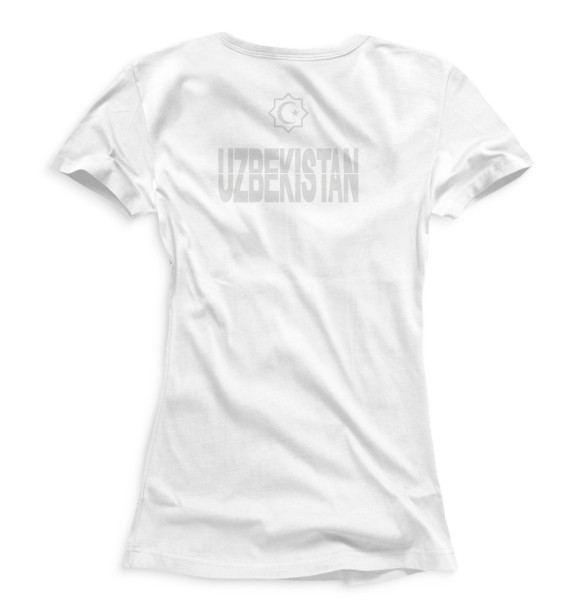 Женская футболка с изображением Узбекистан цвета Белый