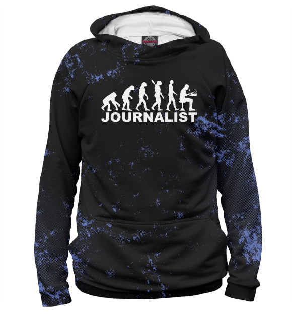 Мужское худи с изображением Journalist evolution цвета Белый