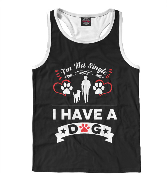 Мужская майка-борцовка с изображением У меня есть собака цвета Белый