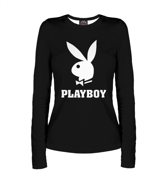Женский лонгслив с изображением PLAYBOY цвета Белый