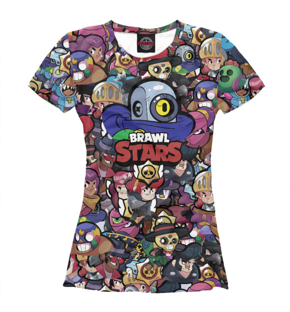 Футболка для девочек с притом Brawl Stars: Ricochet цвета Белый Футболка для девочек с изображением Brawl Stars: Ricochet цвета Белый