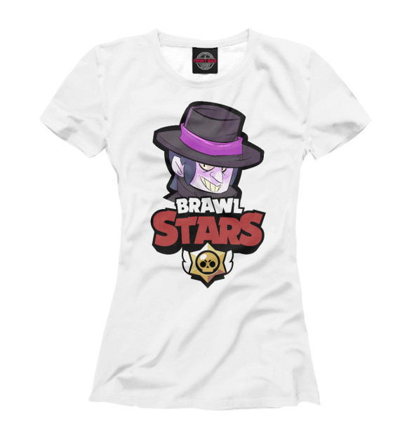 Футболка для девочек с изображением Brawl Stars Mortis цвета Белый