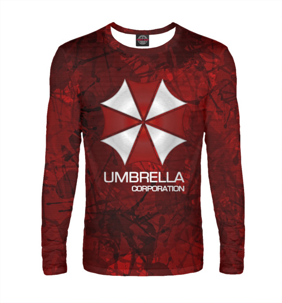 Мужской лонгслив с изображением Umbrella Corp цвета Белый
