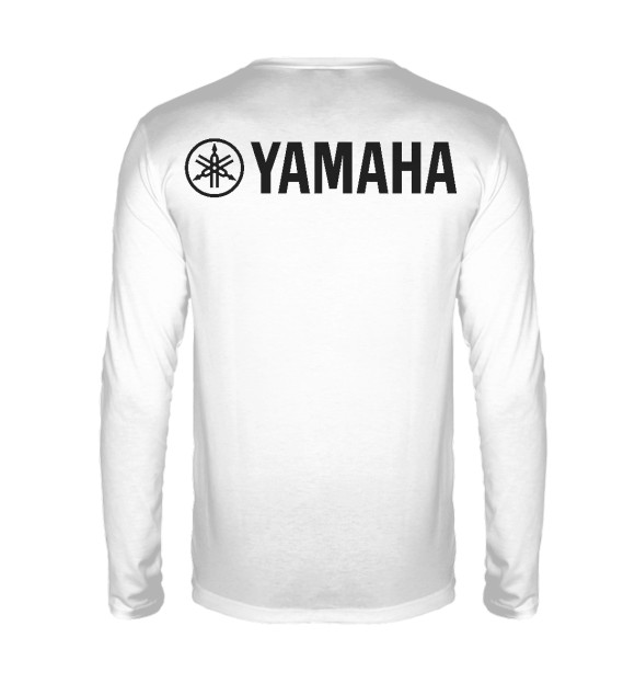 Мужской лонгслив с изображением Yamaha цвета Белый
