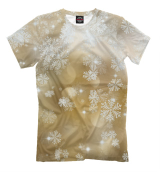Мужская футболка Снежинки на золотом