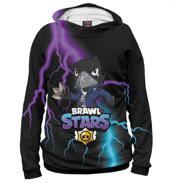 Женское худи с изображением Brawl Stars Crow цвета Белый