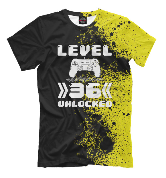Мужская футболка с изображением Level 36 Unlocked цвета Белый