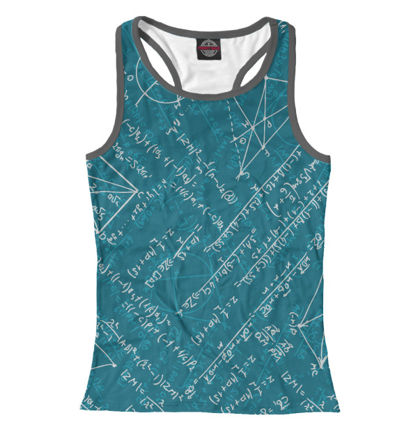 Женская майка-борцовка с изображением Алгебра цвета Белый