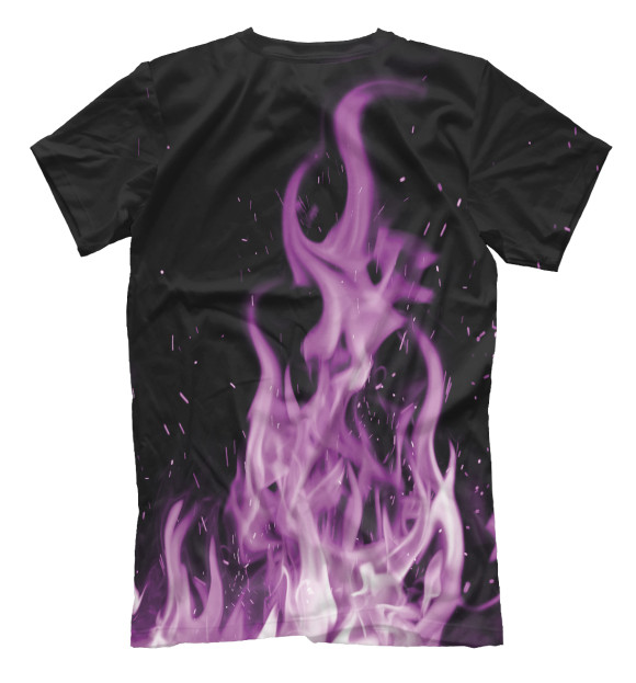 Мужская футболка с изображением Фиолетовый огонь - неон цвета Белый