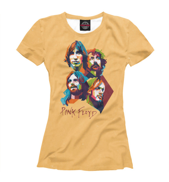Футболка для девочек с изображением Pink Floyd цвета Белый