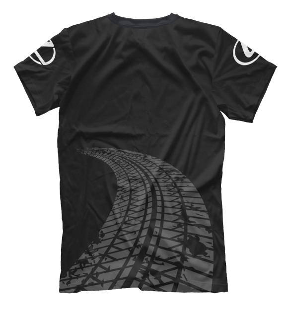 Мужская футболка с изображением Lexus Speed Tires на темном цвета Белый
