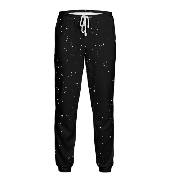 Мужские спортивные штаны с изображением Кот космический турист цвета Белый