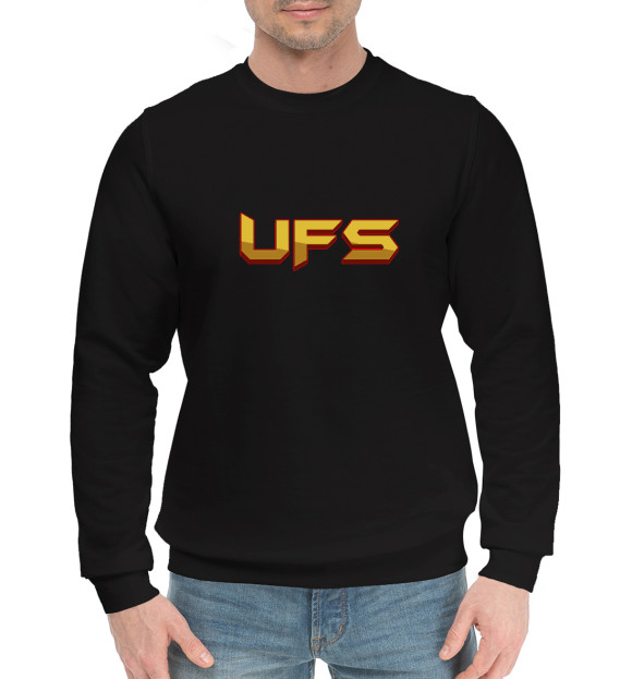 Мужской хлопковый свитшот с изображением UFS цвета Черный