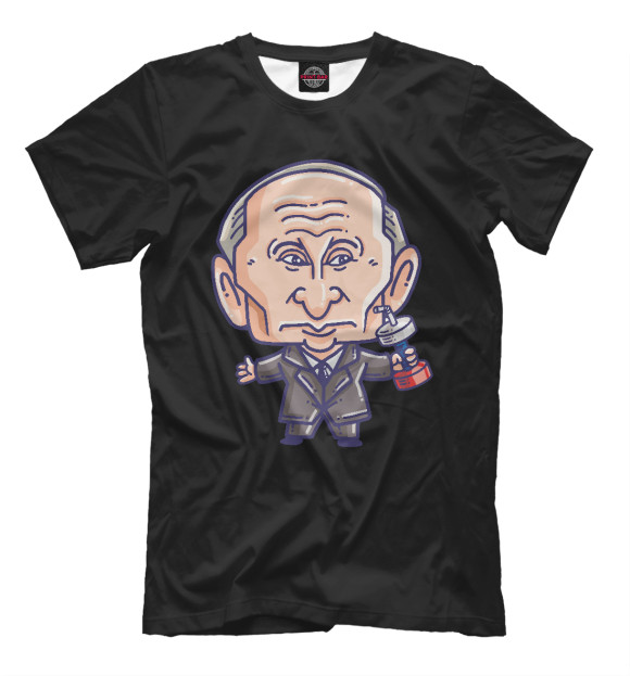 Мужская футболка с изображением Putin Sport цвета Белый