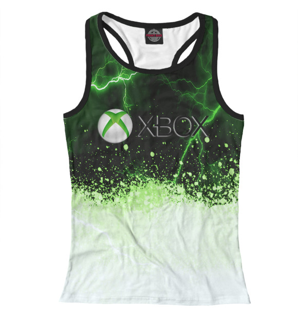 Женская майка-борцовка с притом Xbox цвета Белый Женская майка-борцовка с изображением Xbox цвета Белый