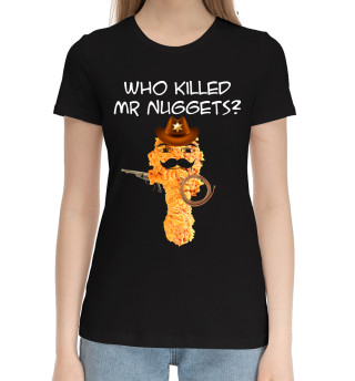 Хлопковая футболка для девочек Who killed Mr. Nuggets?