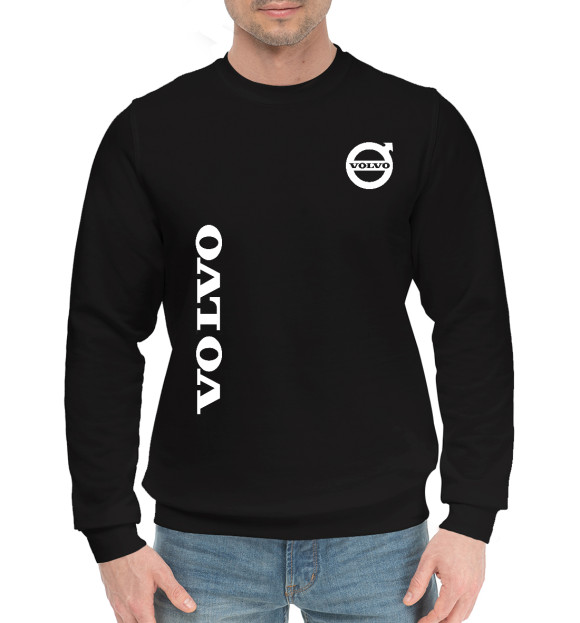 Мужской хлопковый свитшот с изображением Volvo Cars цвета Черный