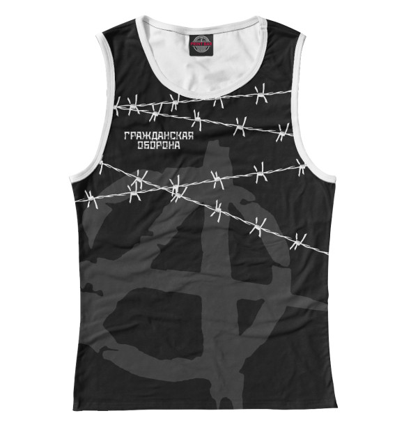 Женская майка с изображением Гражданская оборона цвета Белый